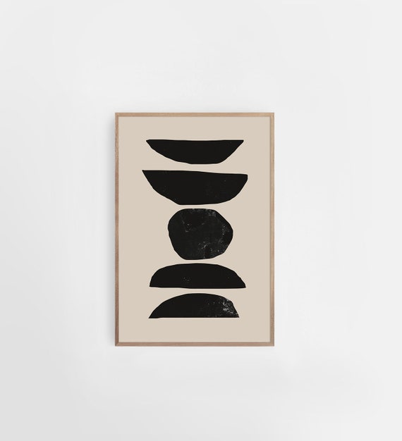 Semi Circle Black Geometric Minimalist Art Print