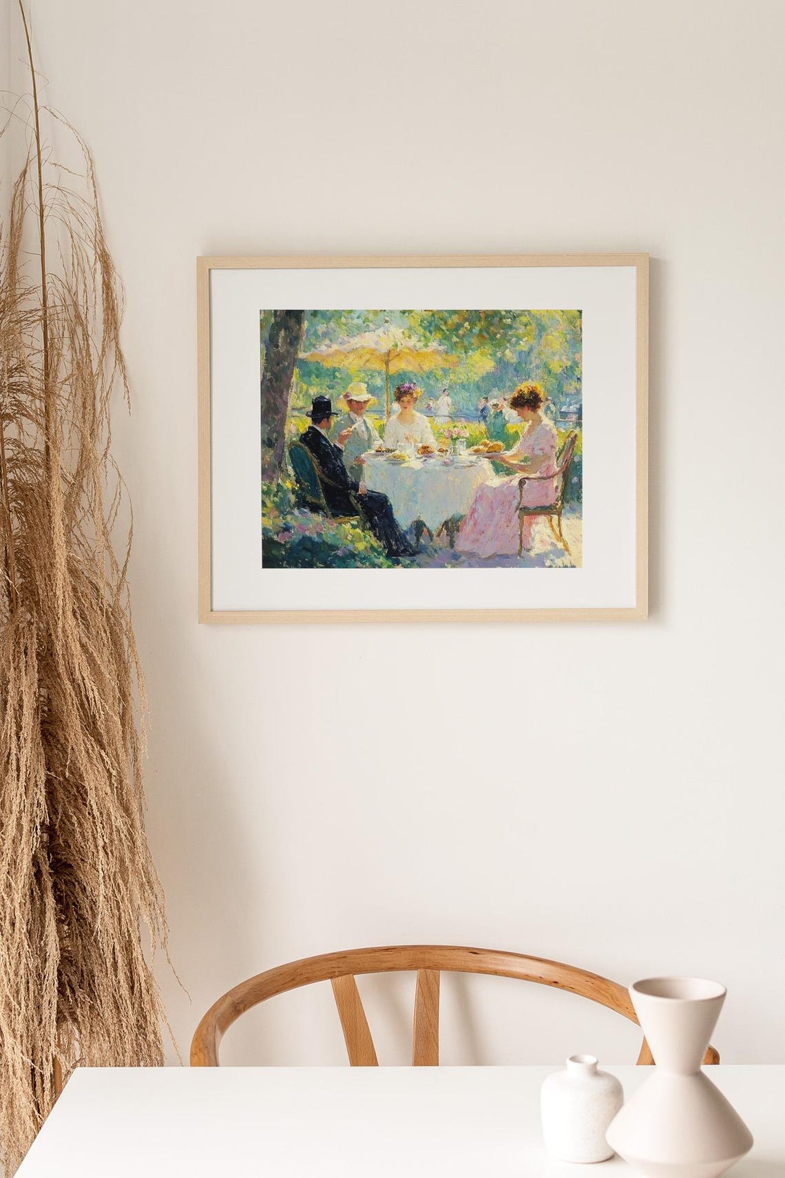 Elegant Outdoor Luncheon Garden Parasol Impressionist Painting Poster - Image 2