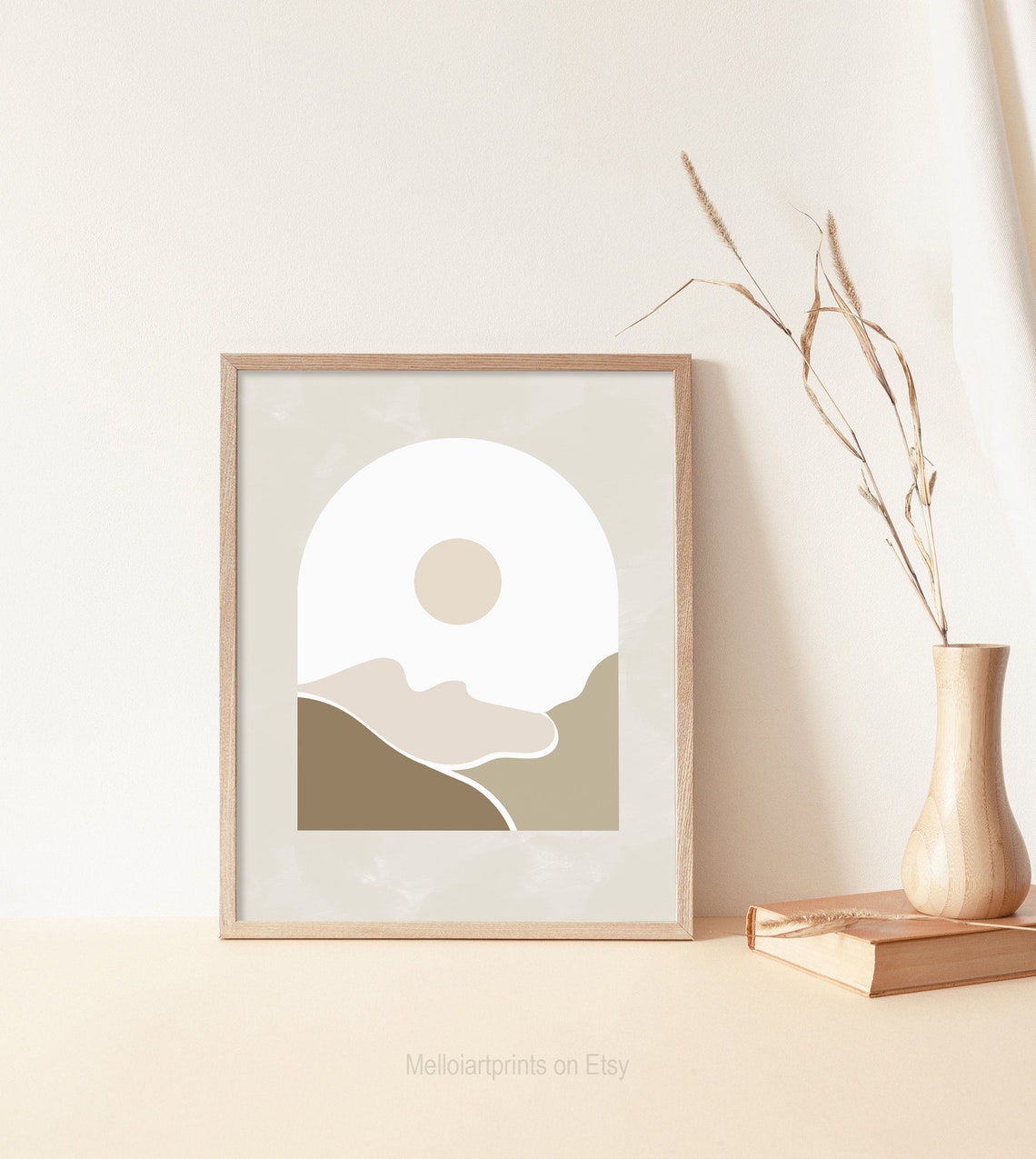 Beige Sun Arch Hills Abstract Minimalist Neutral Modern Print - Image 2