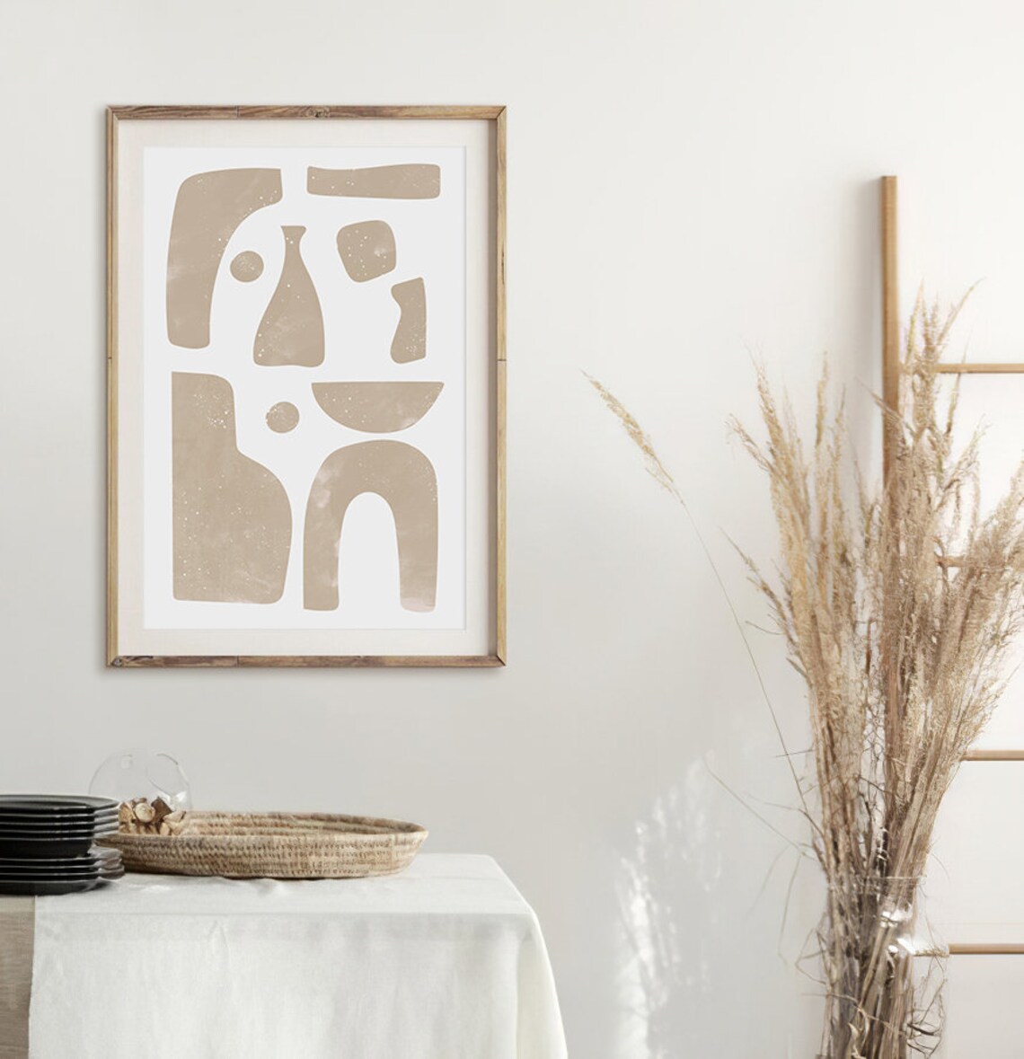 Beige Organic Shapes Collage Matisse Style Neutral Modern Art Poster - Image 2