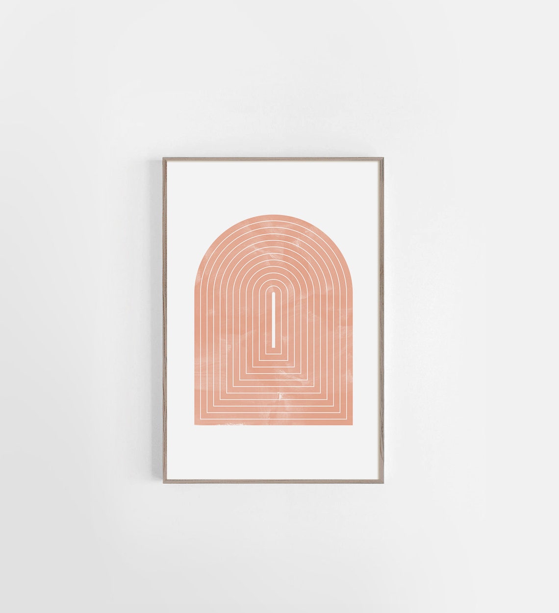 Pink Concentric Arch Lines Mid Century Geometric Modern Poster - Image 2