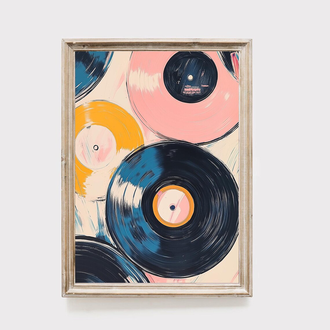 Vibrant Vinyl Records Retro Music Poster Print