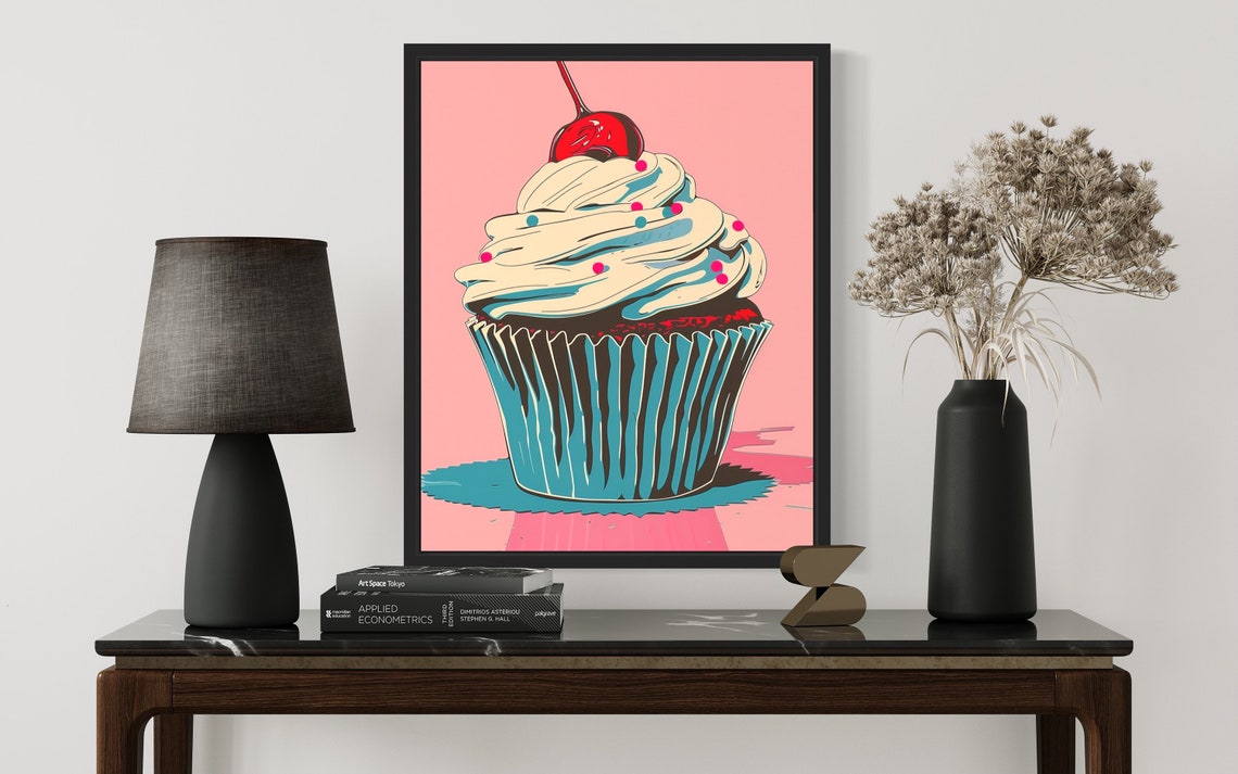 Cupcake Pop Art Poster Art Print Vintage Retro Painting Wall Art Decor - Image 3