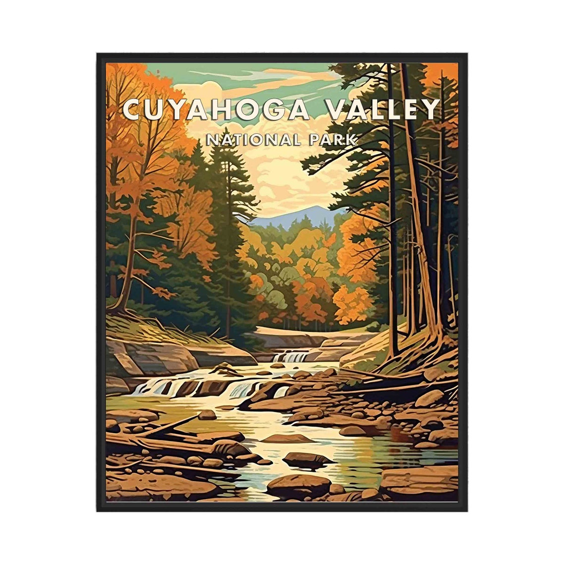 Cuyahoga Valley Autumn Waterfall Forest Ohio National Park Poster