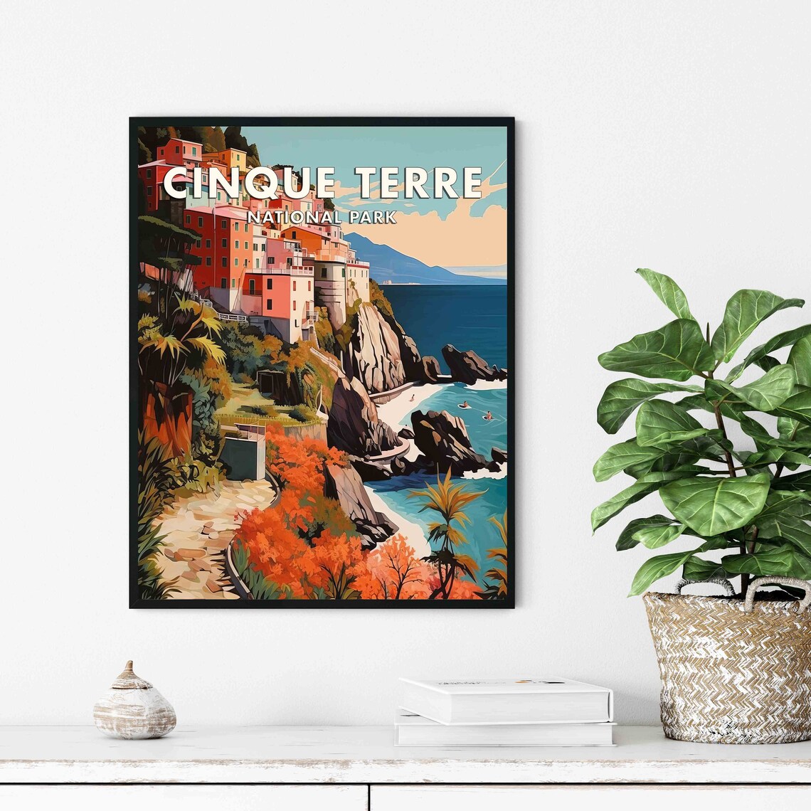 Cinque Terre National Park Italy Coastal Village Travel Poster - Image 3