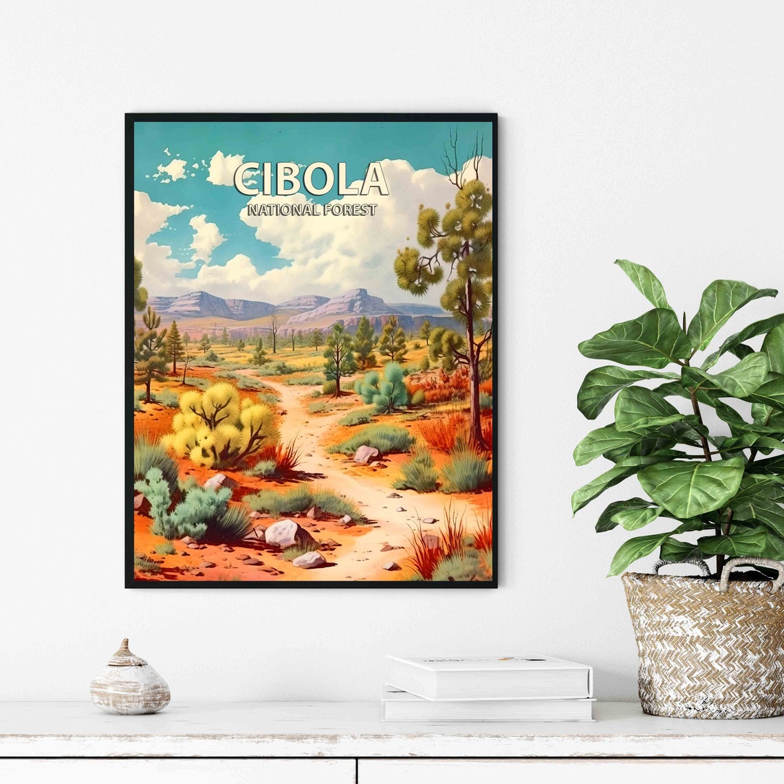 Cibola National Forest Desert Trail Southwest Vintage Poster - Image 2