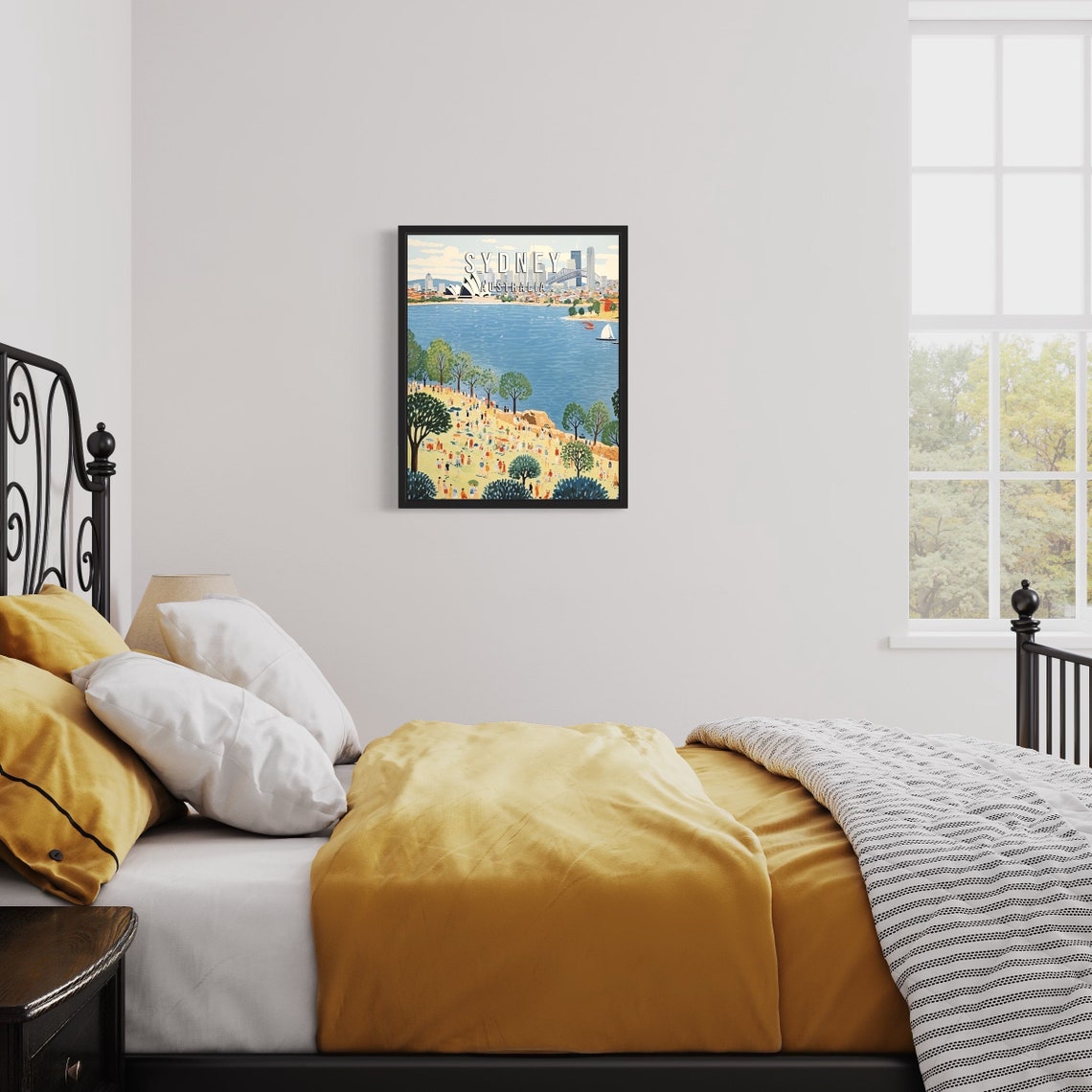 Sydney Australia Harbour Beach Poster Opera House Bridge Travel Decor - Image 2