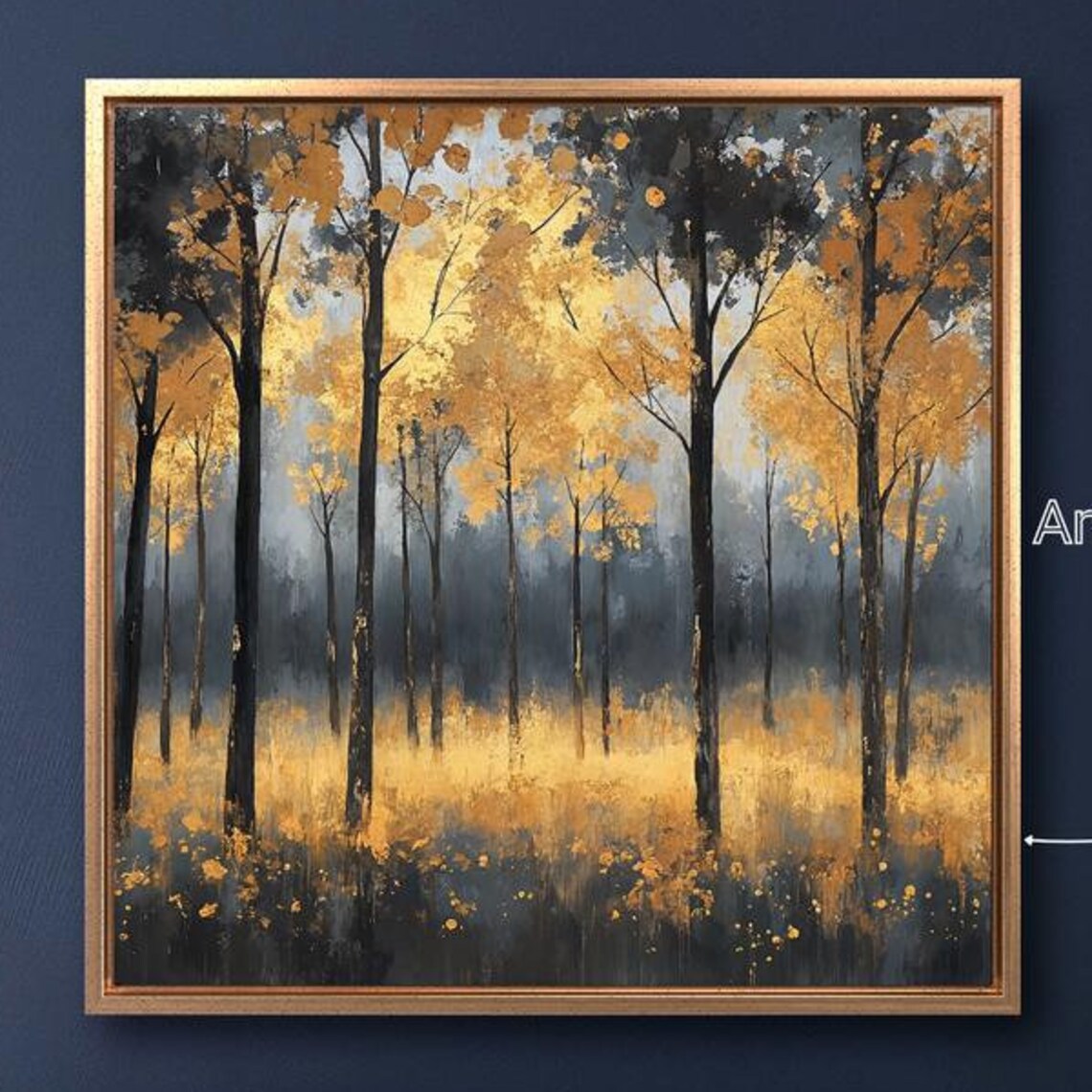 Forest Landscape Autumn Scene, Abstract Art Print