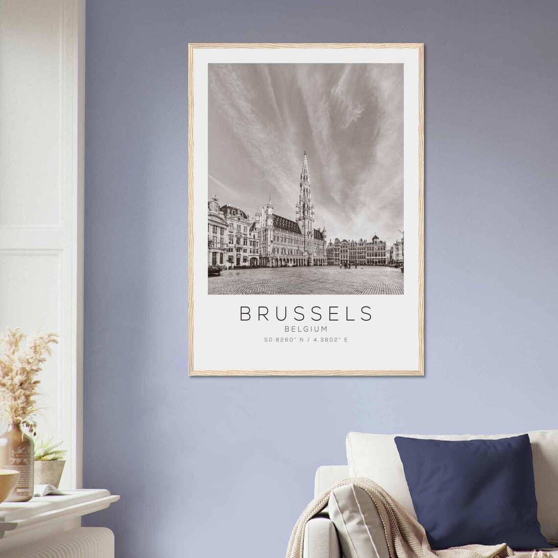 Brussels Belgium Town Hall Spire Grand Place Black White Photo Poster - Image 2