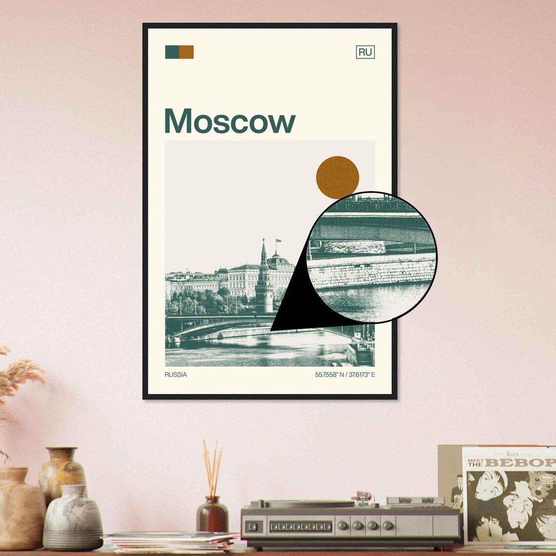 Moscow Russia Minimalist Travel Poster, Monochrome - Image 4