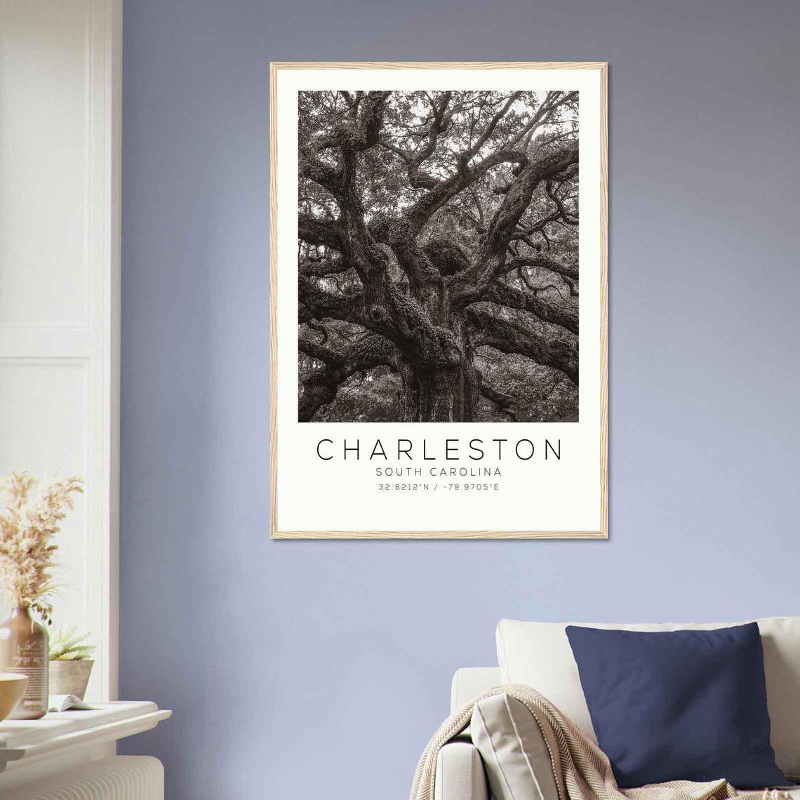 Charleston South Carolina Ancient Live Oak Tree Canopy Poster - Image 2