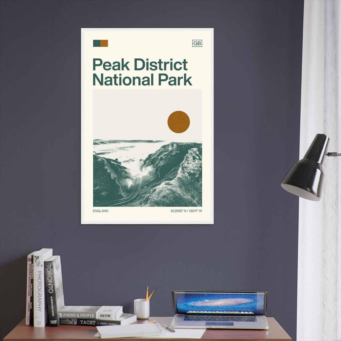 Peak District England Mountain Valley Road Minimalist Travel Poster - Image 3