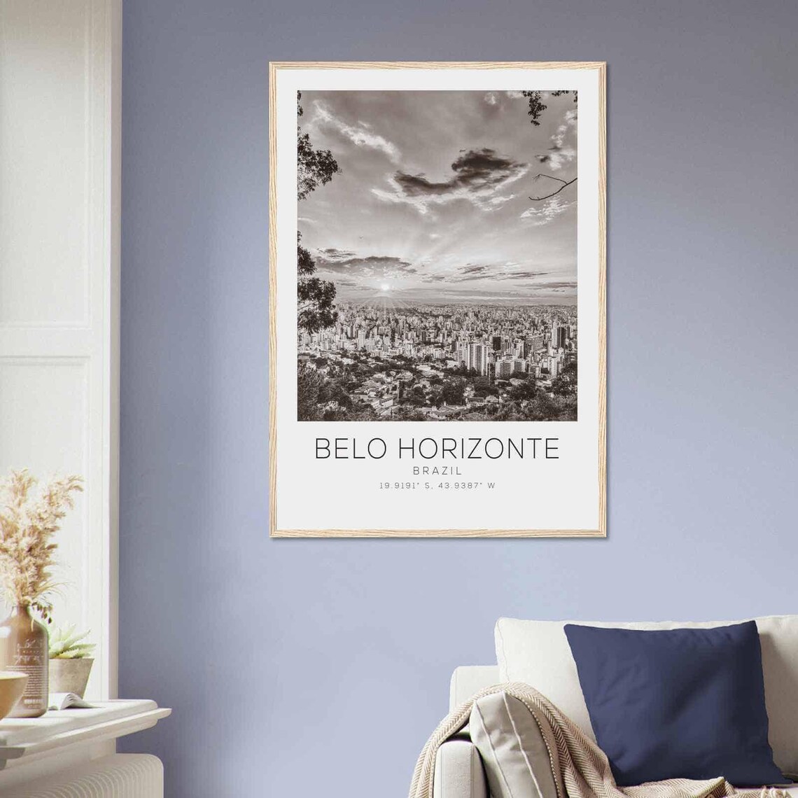 Belo Horizonte Brazil Travel Photo Poster Bw Belo Horizonte Travel Print Minimalist Travel Poster Print - Image 2