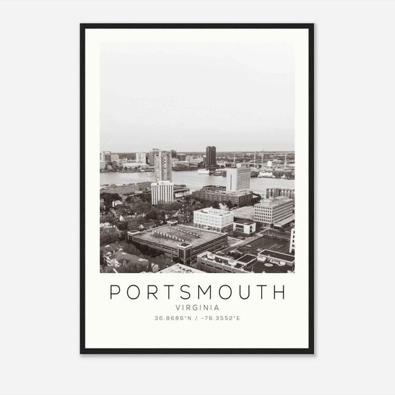 Portsmouth Virginia Travel Poster, Minimalist Print