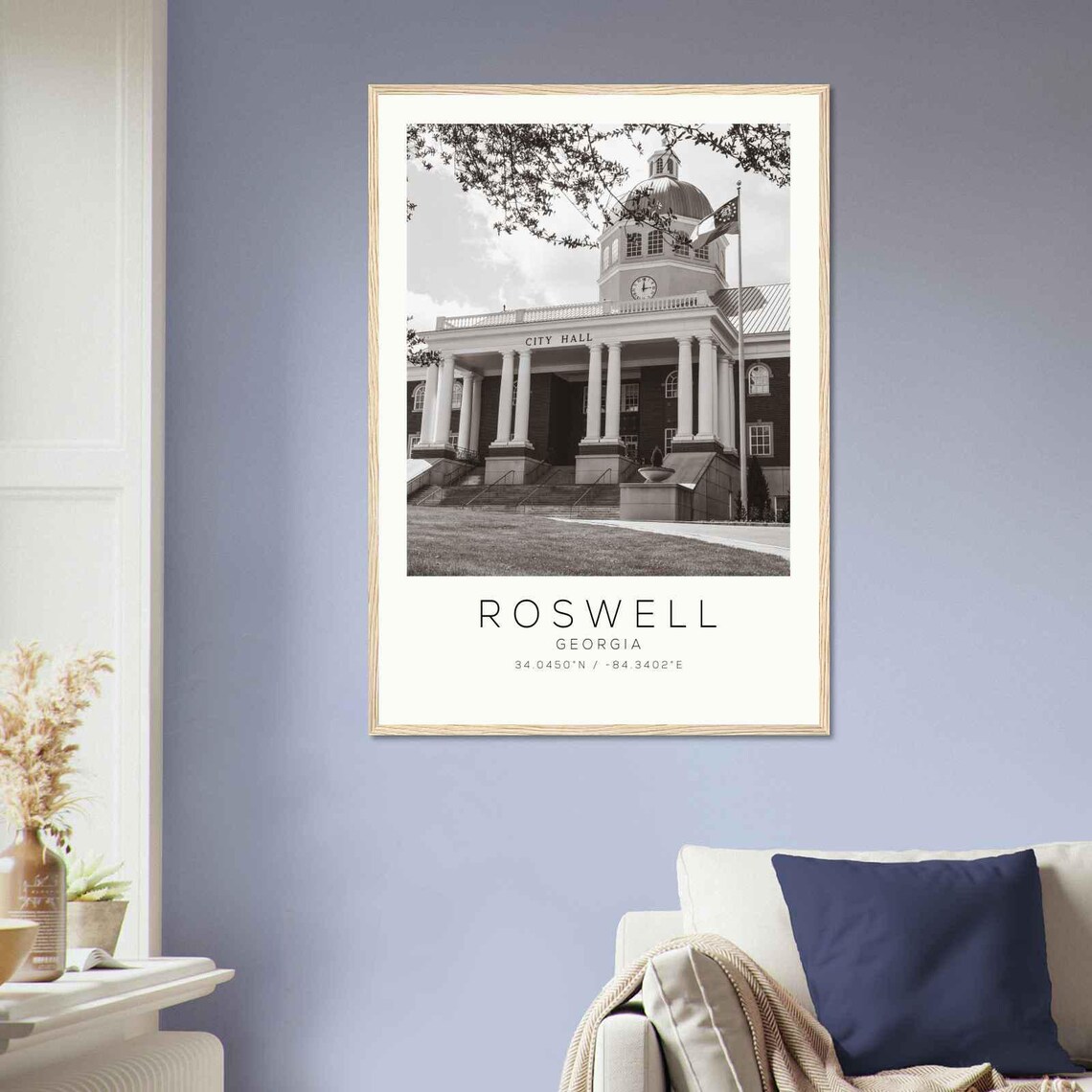 Roswell Georgia Historic City Hall Colonnade Clock Tower Poster - Image 2