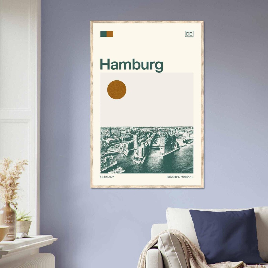 Hamburg Germany Minimalist Monochrome Travel Poster - Image 2