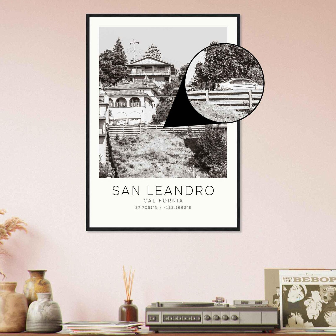 San Leandro California Hillside Homes Residential Photo Poster - Image 4