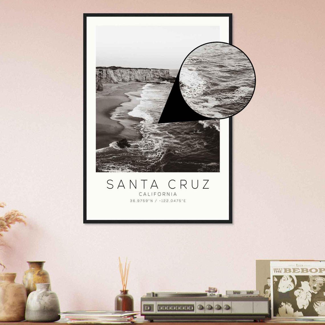 Santa Cruz California Photo Travel Poster Santa Cruz Travel Print Minimalist Travel Print Ds5 - Image 4