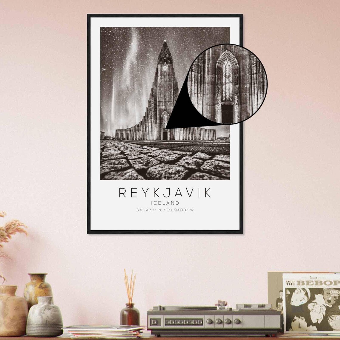 Reykjavik Iceland Hallgrimskirkja Church Starry Night Poster - Image 4