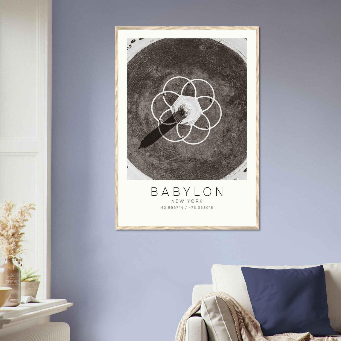 Babylon New York Aerial Landmark Overhead Circle Photo Poster - Image 2