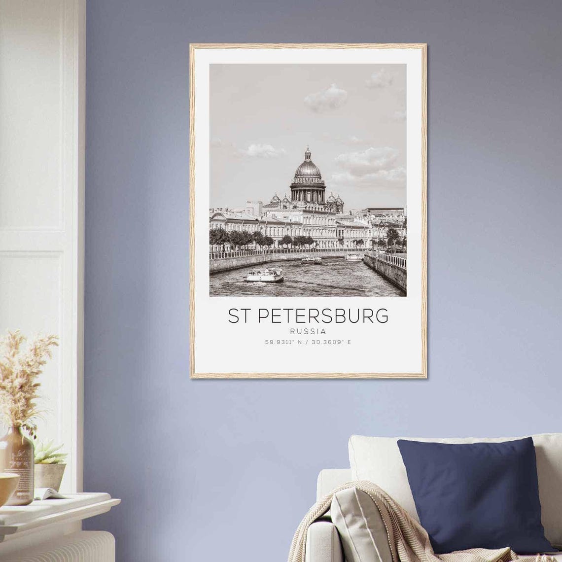 St Petersburg Russia Travel Photo Poster Bw St Petersburg Travel Print Minimalist Travel Poster Print - Image 2