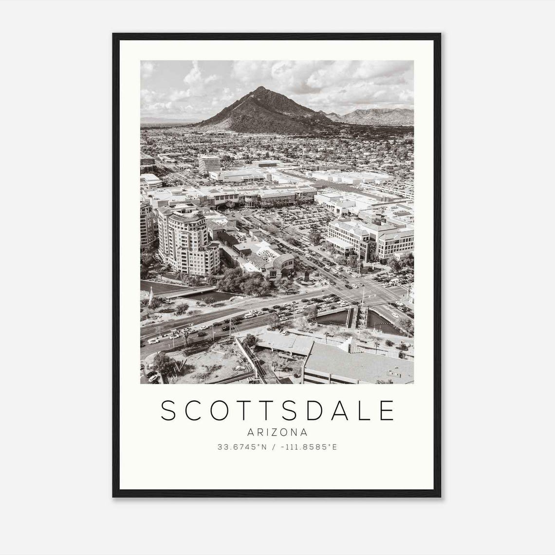 Scottsdale Arizona Camelback Mountain Aerial Minimalist Photo Poster