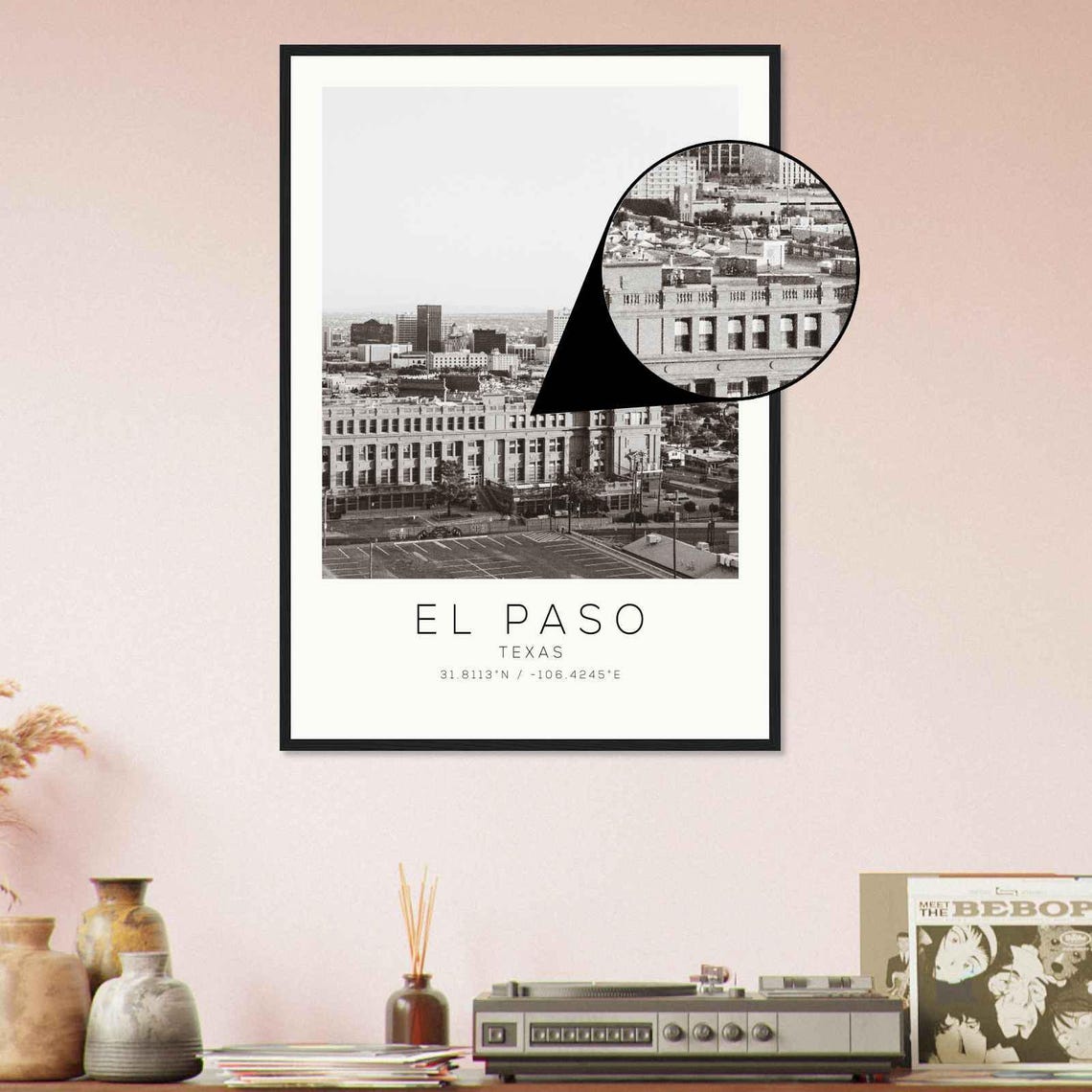 El Paso Texas Downtown Skyline Desert Cityscape Photo Poster - Image 4
