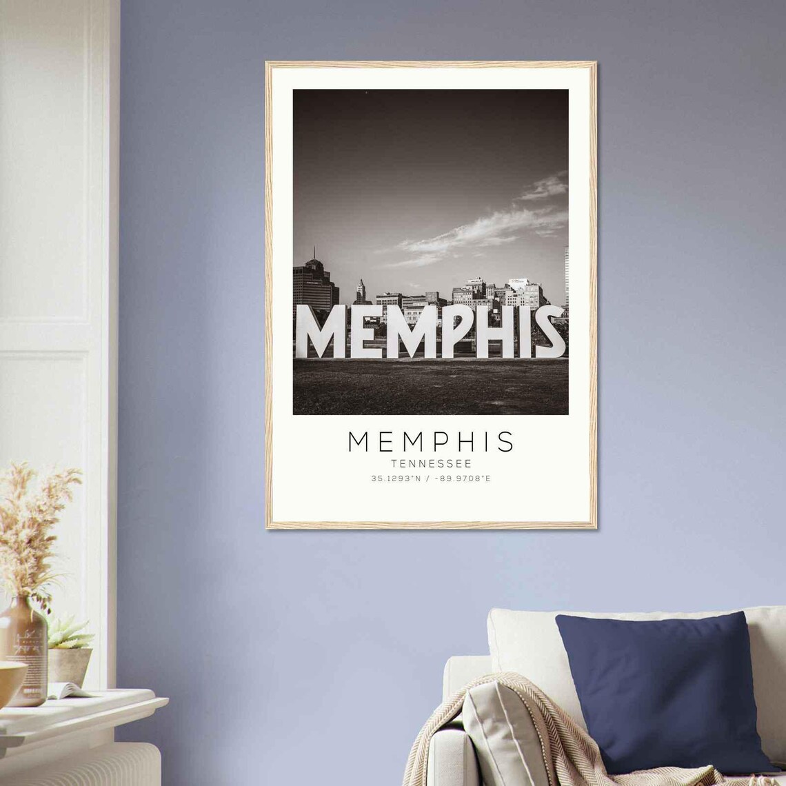 Memphis Tennessee Big Memphis Sign Skyline Minimalist Travel Poster - Image 2