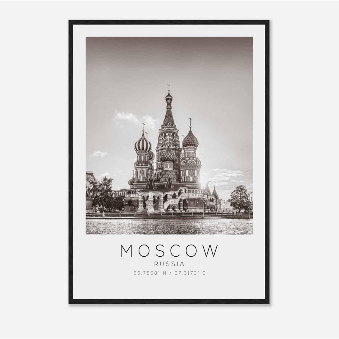 Moscow Russia Travel Photo Poster Bw Moscow Travel Print Minimalist Travel Poster Print Ds2