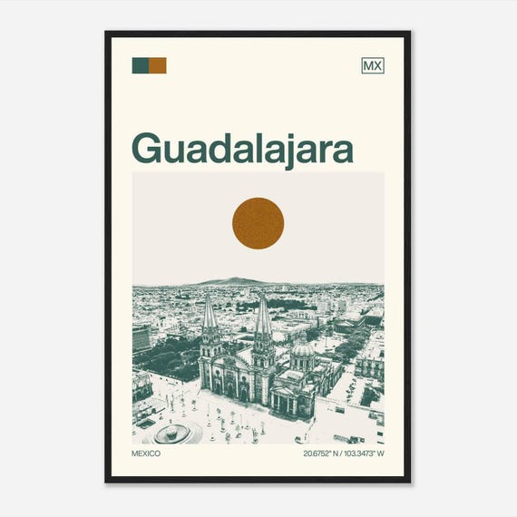 Guadalajara, Mexico Minimalist Travel Poster