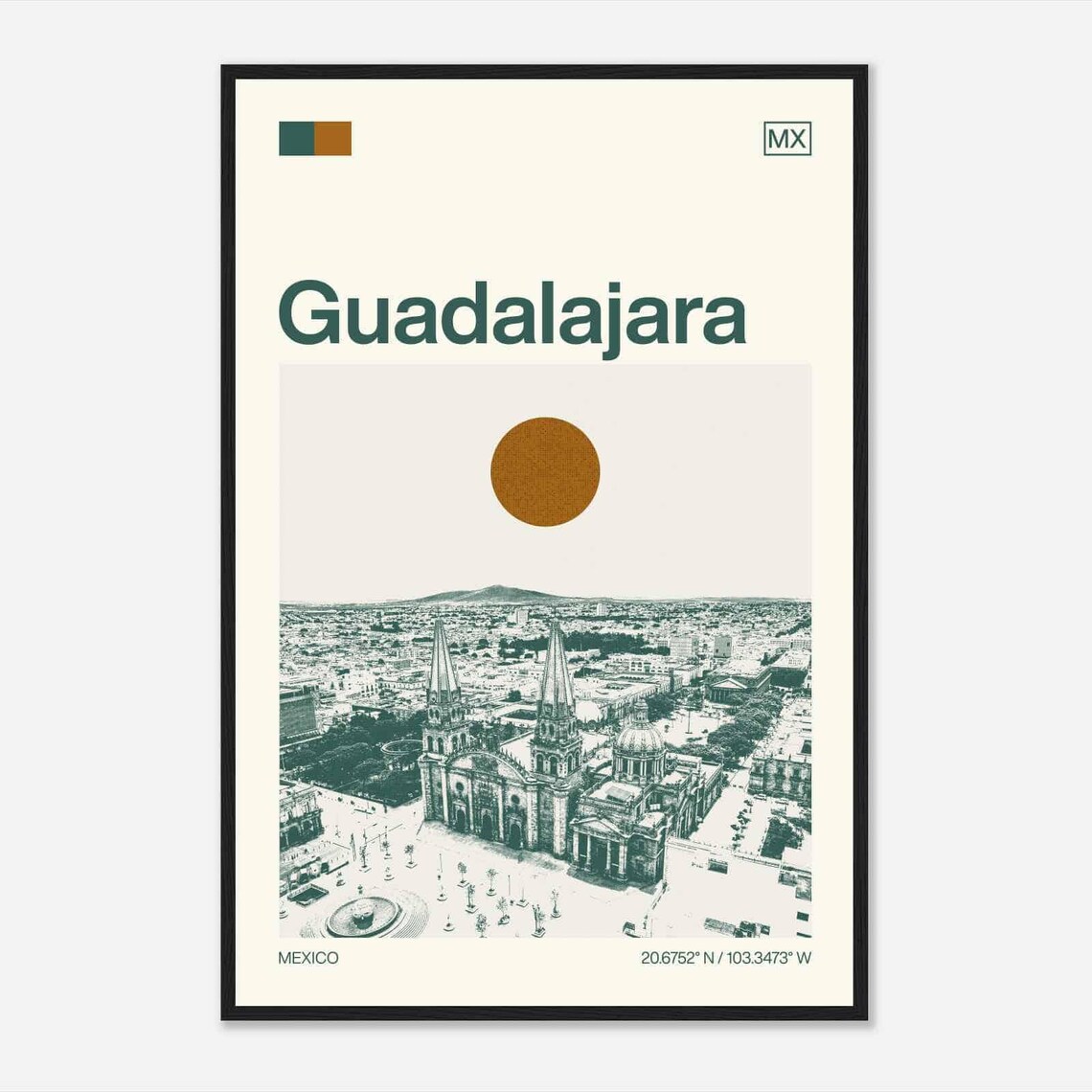 Guadalajara, Mexico Minimalist Travel Poster
