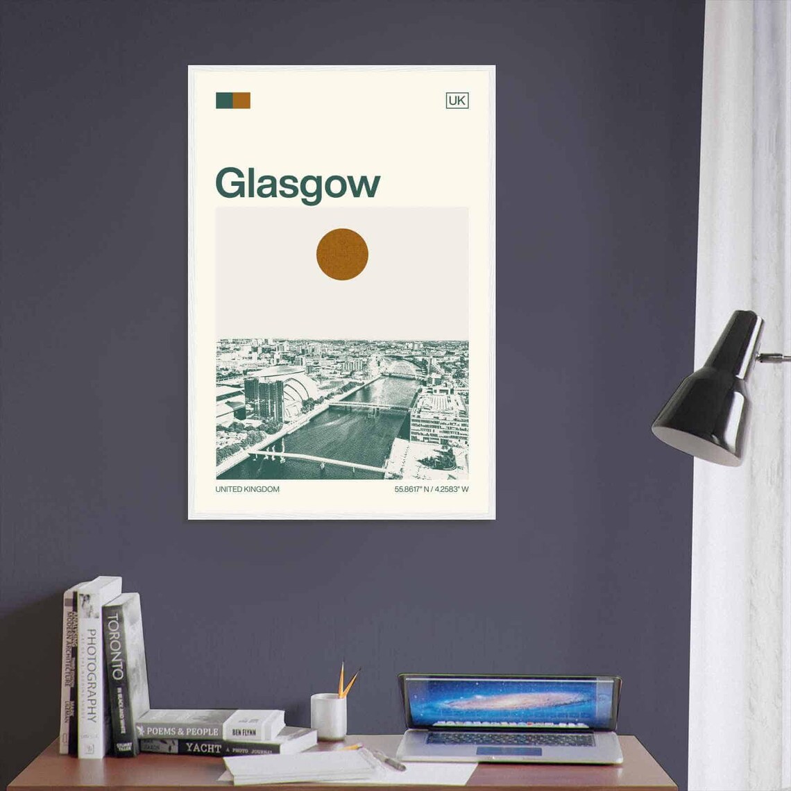 Glasgow River Clyde Aerial Bridges Concert Hall View Travel Poster - Image 3