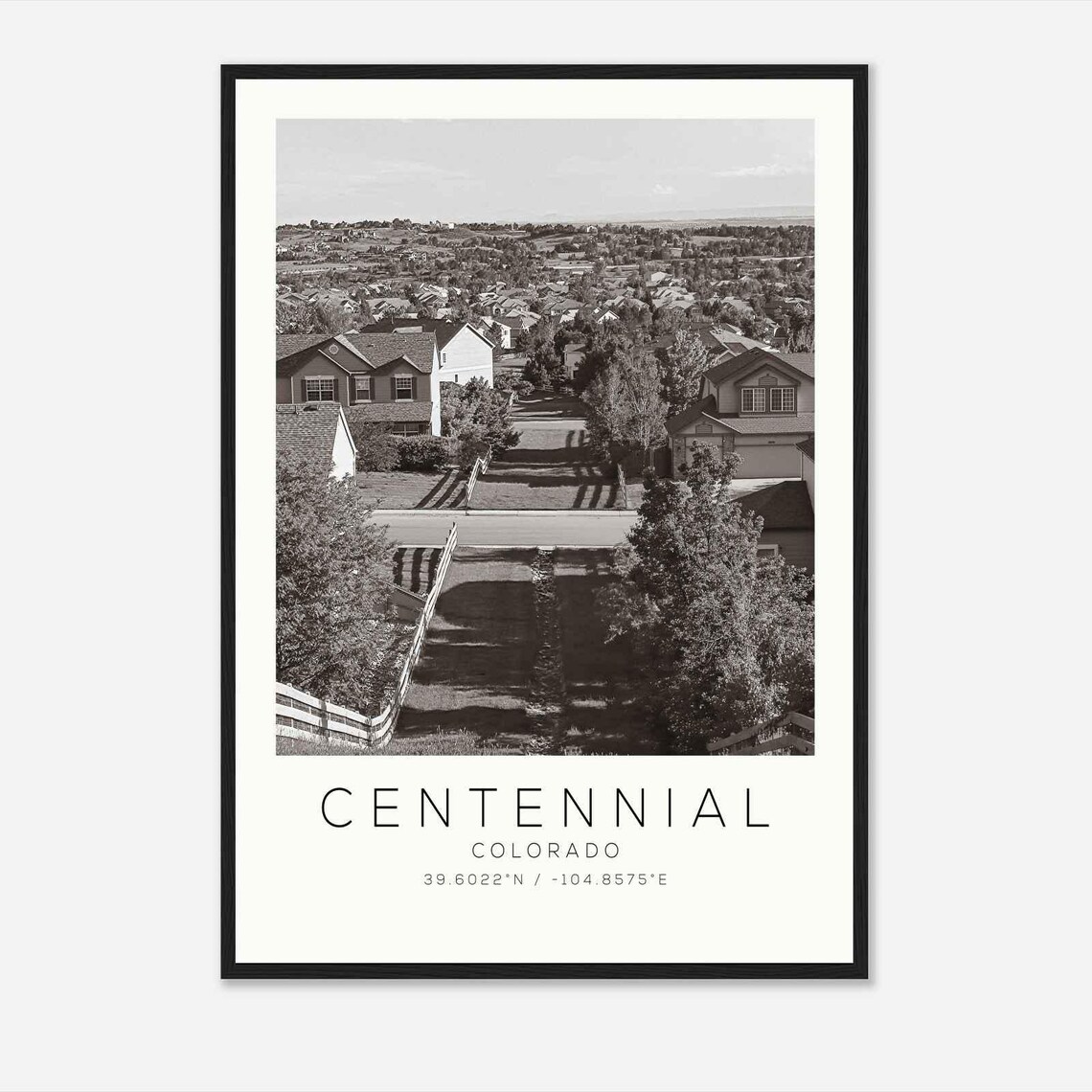 Centennial Colorado Suburban Greenbelt Aerial Homes Travel Poster