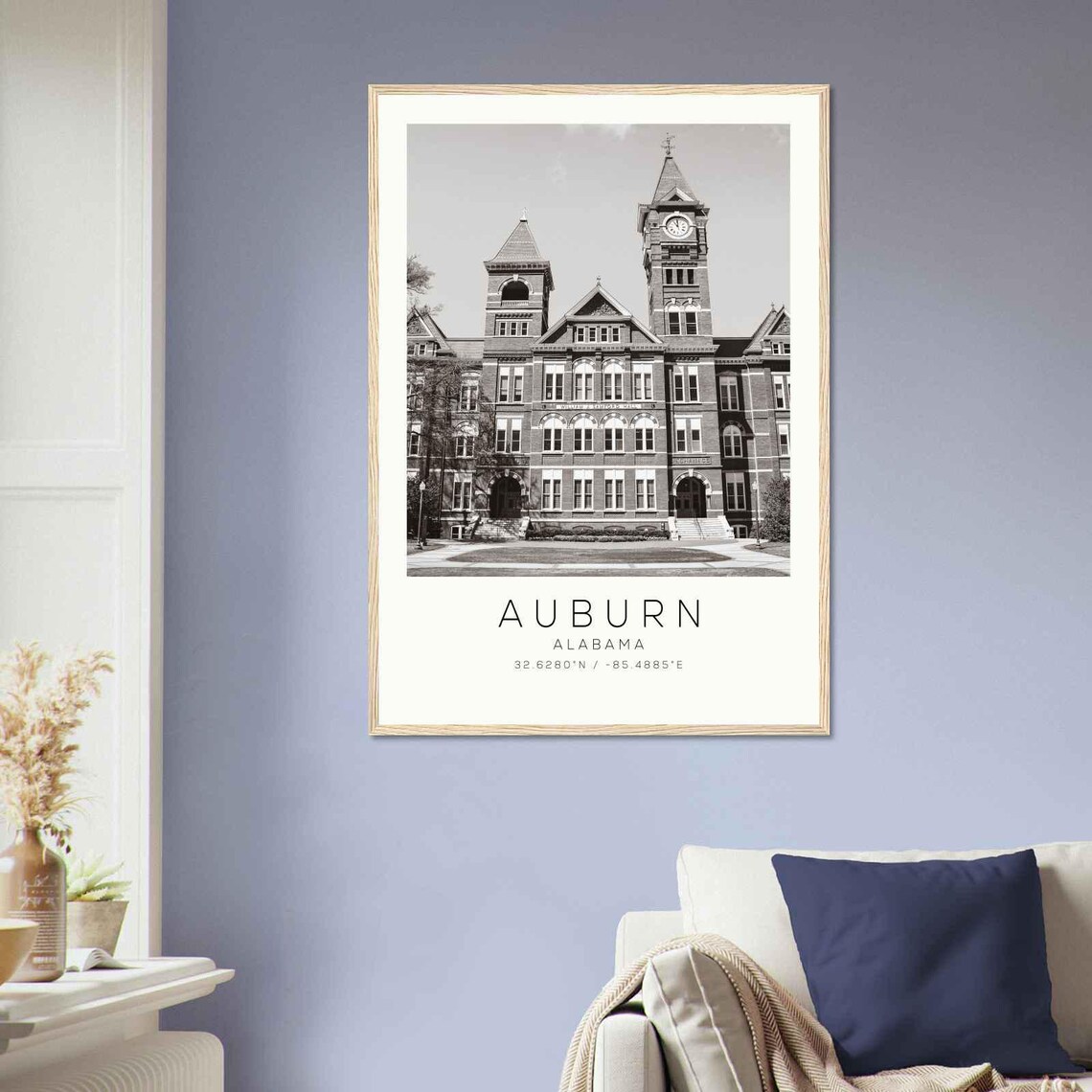 Auburn Alabama Minimalist Travel Poster, Travel Print - Image 2