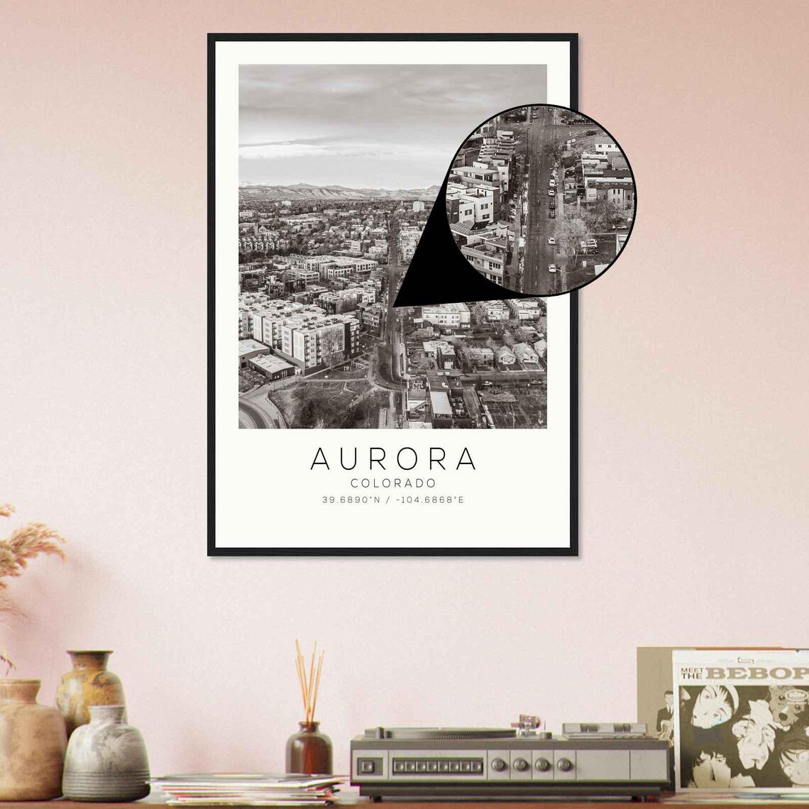 Aurora Colorado Aerial Cityscape Mountain Skyline Photo Poster - Image 4