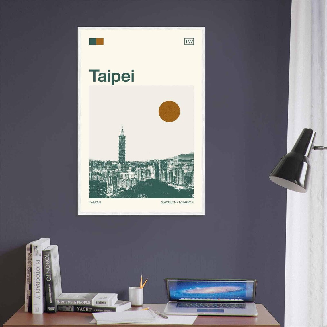 Taipei Taiwan 101 Tower Iconic Skyline Vintage Travel Poster - Image 3