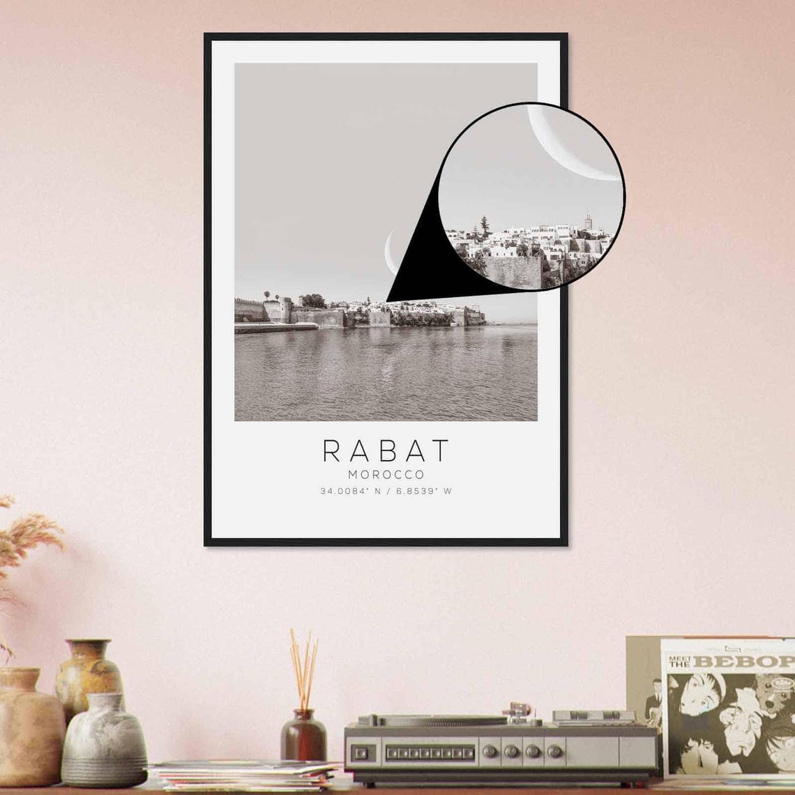 Rabat Morocco Historic Kasbah Coastline Crescent Moon Photo Poster - Image 4