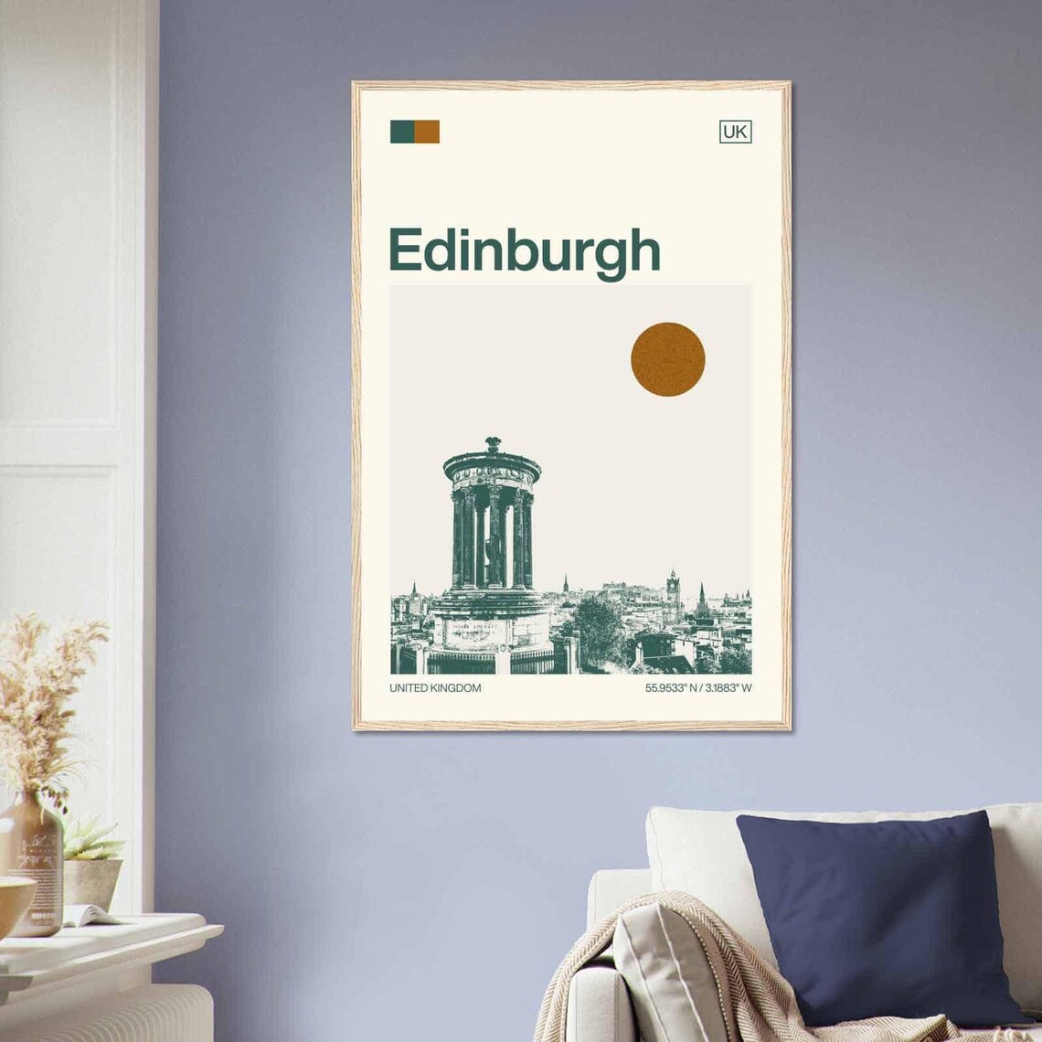 Edinburgh Calton Hill Dugald Stewart Monument View Travel Poster - Image 2
