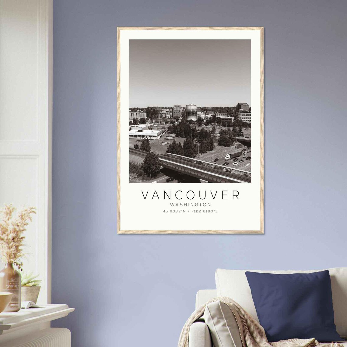 Vancouver Washington Downtown Skyline Aerial City Photo Travel Poster - Image 2