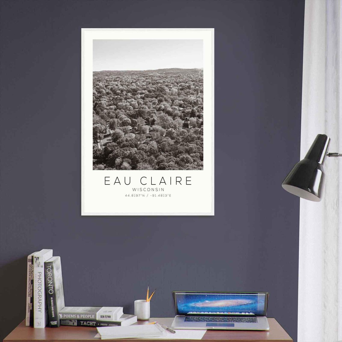 Eau Claire Wisconsin Tree Canopy Neighborhood Aerial Photo Poster - Image 3