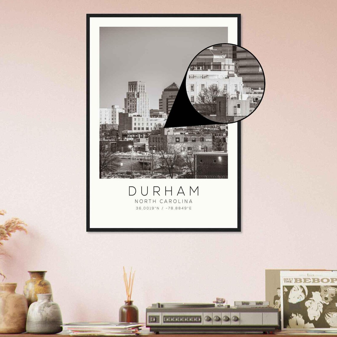 Durham North Carolina Downtown Skyline Evening Glow Photo Poster - Image 4