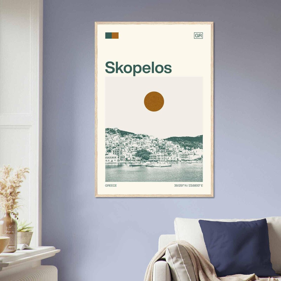 Skopelos Greece Minimalist Monochrome Travel Poster - Image 2