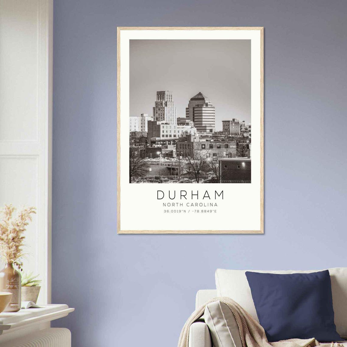 Durham North Carolina Downtown Skyline Evening Glow Photo Poster - Image 2