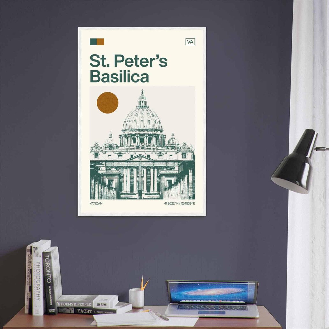 St. Peter's Basilica Vatican Dome Facade Vintage Travel Poster - Image 3