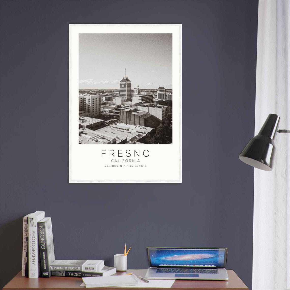 Fresno California Photo Travel Poster Fresno California Travel Print Minimalist Travel Print - Image 3