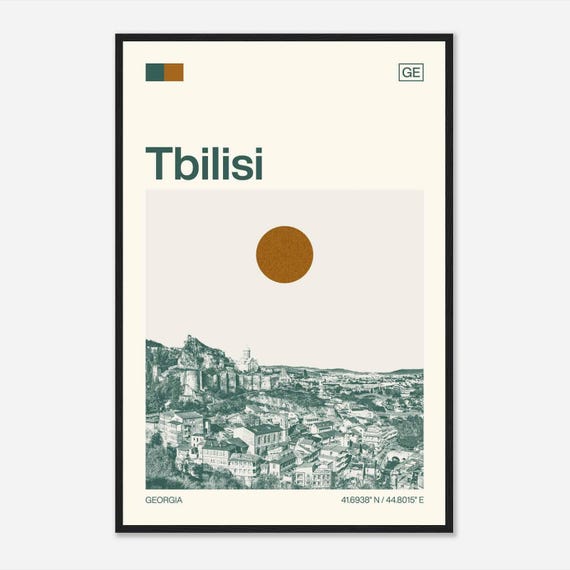 Tbilisi Georgia Minimalist Monochrome Travel Poster