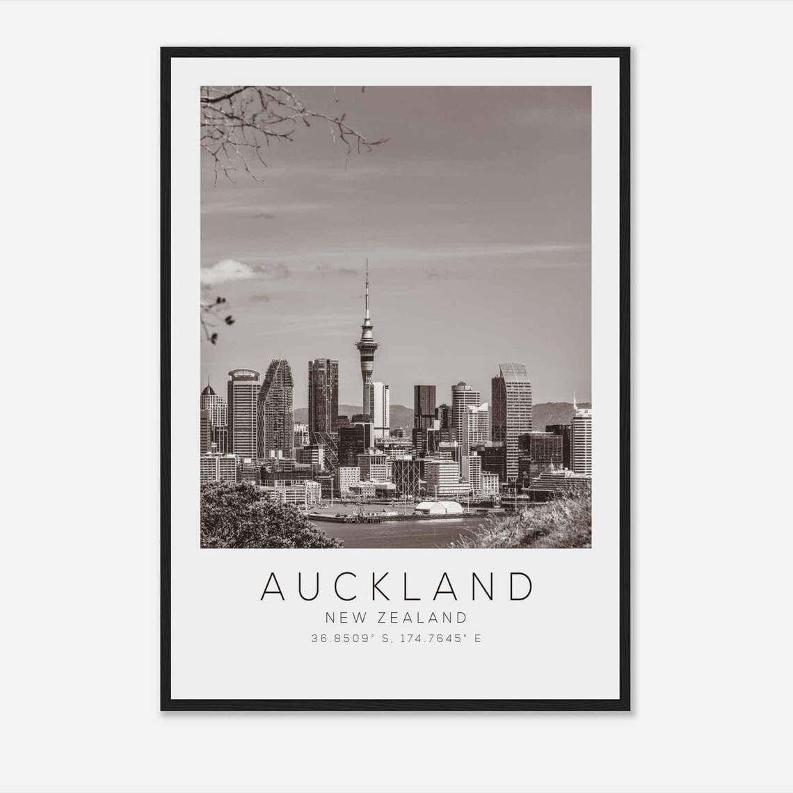 Auckland New Zealand Minimalist Travel Poster Print