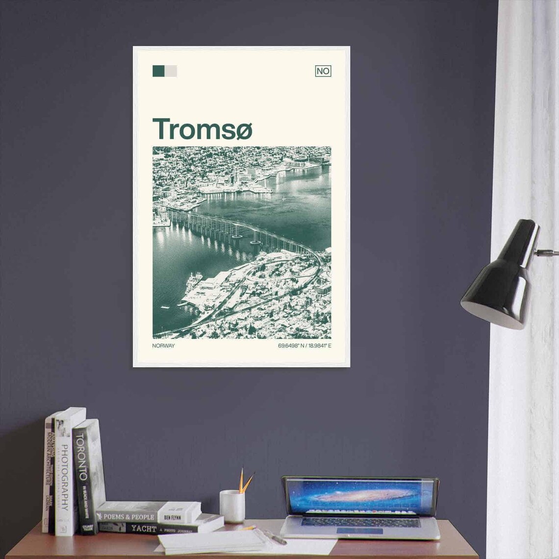 Tromsø Norway Bridge Arctic Fjord Aerial Vintage Travel Poster - Image 3