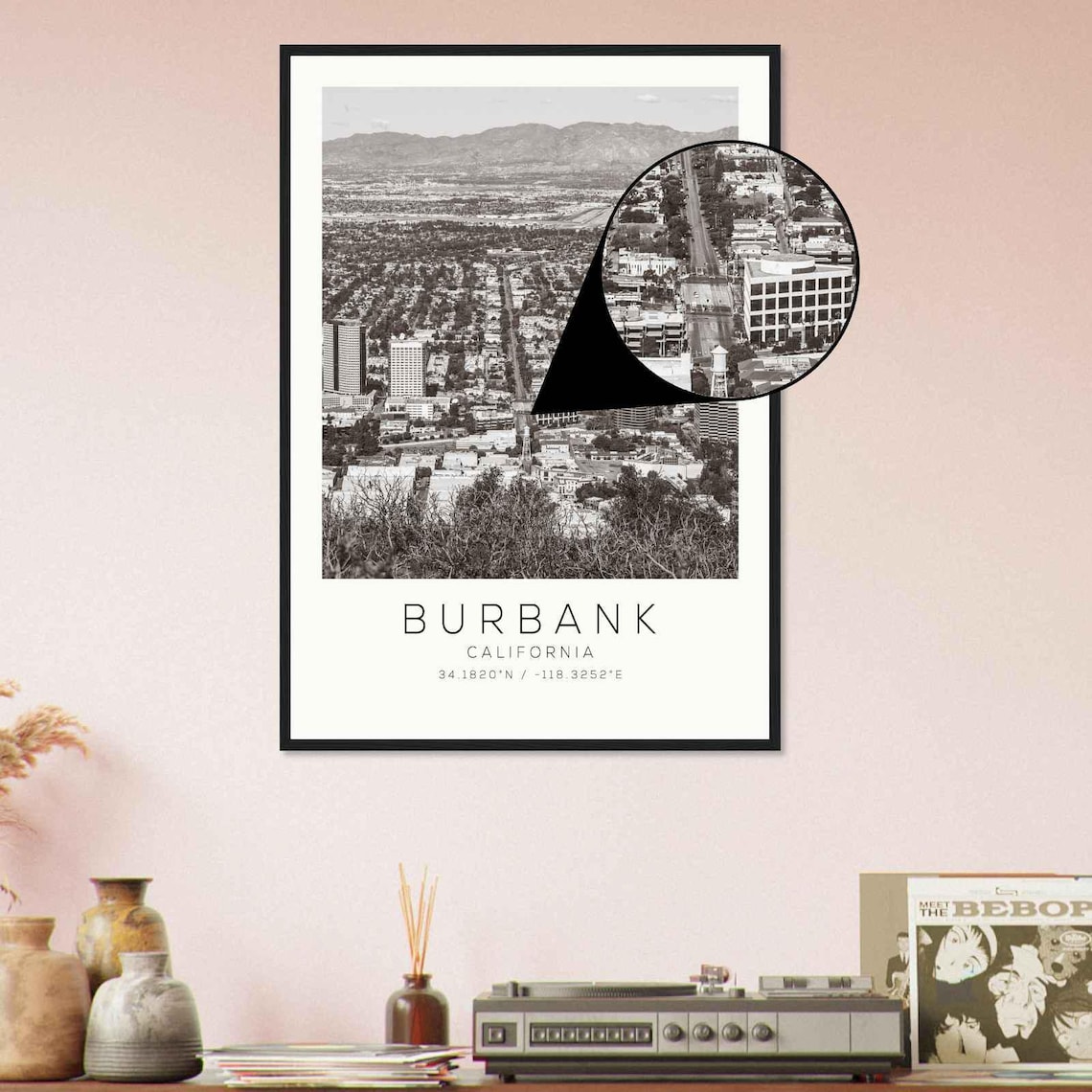 Burbank California Minimalist Travel Poster - Image 4