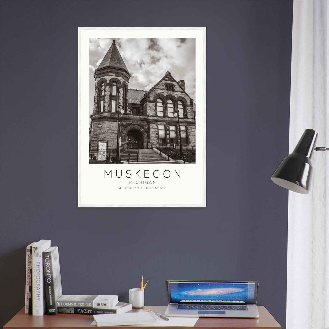 Muskegon Michigan Photo Travel Poster Muskegon Travel Print Minimalist Travel Print Ds1 - Image 3